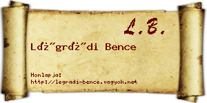 Légrádi Bence névjegykártya